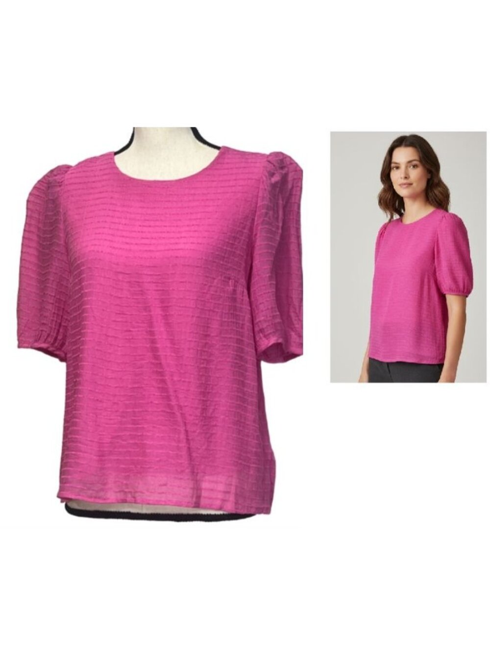 Vero Moda VMALMA O-neck Textured Blouse, Pink, Sz. S